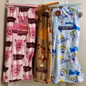 Franken Berry Boo Berry Count Chocula Halloween Throw Set